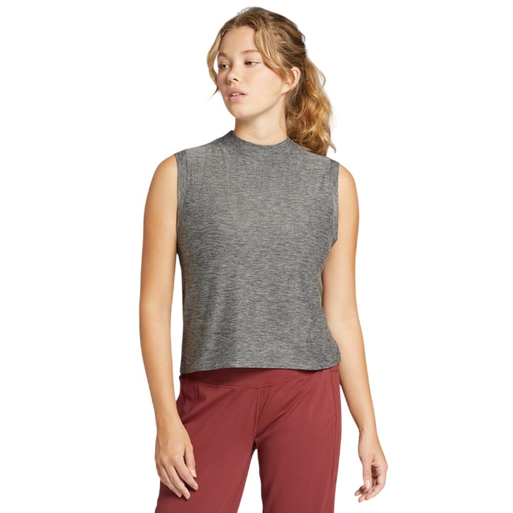 CALIA Women's Lustralux Mock Neck Tank Top Smog Large